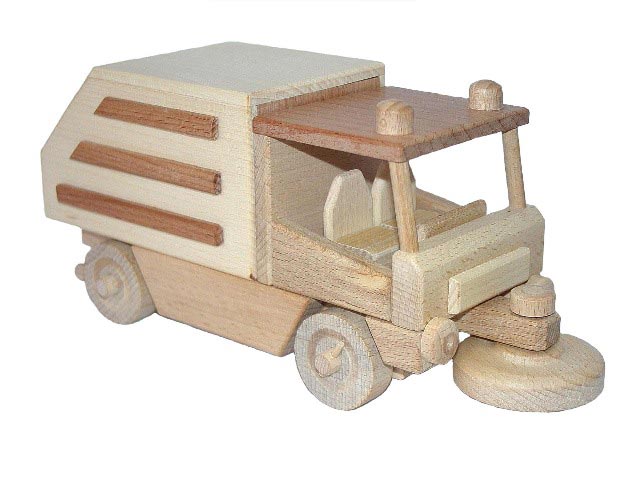 Automóvil barrendero de madera