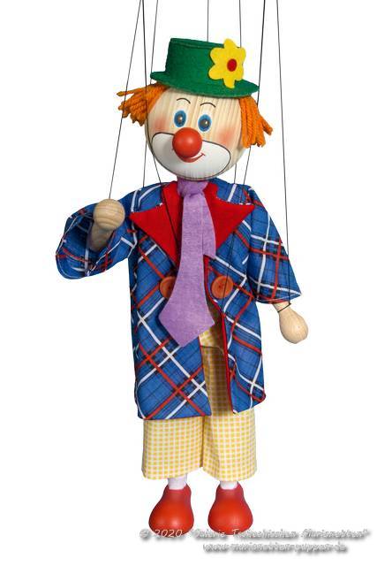 Clown marioneta de madera