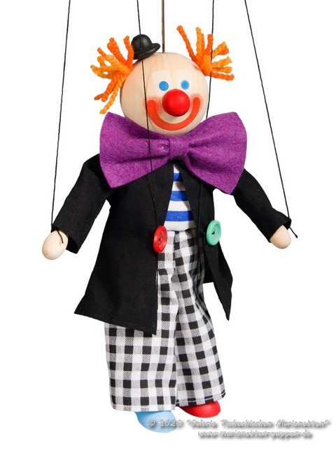 Clown marioneta de madera