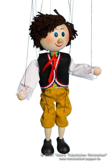 Campesino marioneta de madera