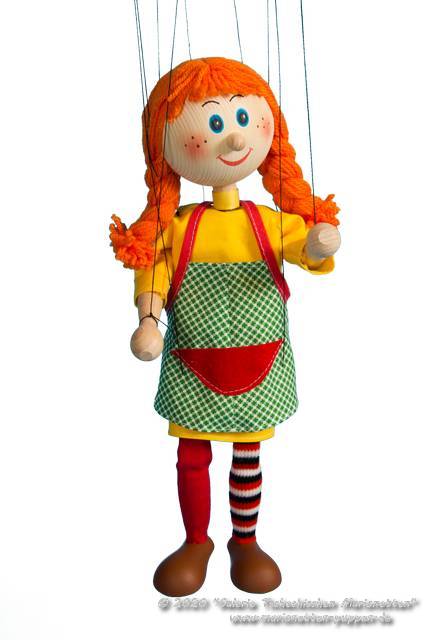 Pippi Långstrump marioneta de madera