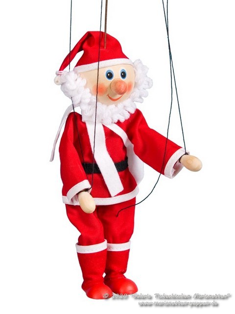 Papá Noel marioneta de madera
