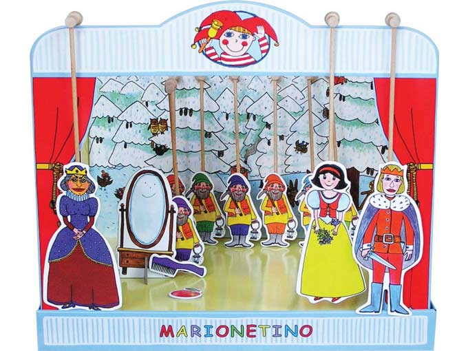 Teatro Marionetas cartón duro Blancanieves