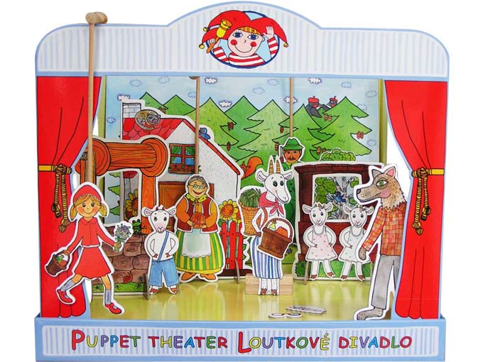 Teatro Marionetas cartón duro Hermanos Grimm