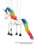 Unicornio marioneta de madera