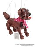 Perro buldog marioneta de madera