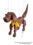 Perro terrier marioneta de madera