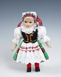 Jihoceska Blata muñeca en trajes nacionales  